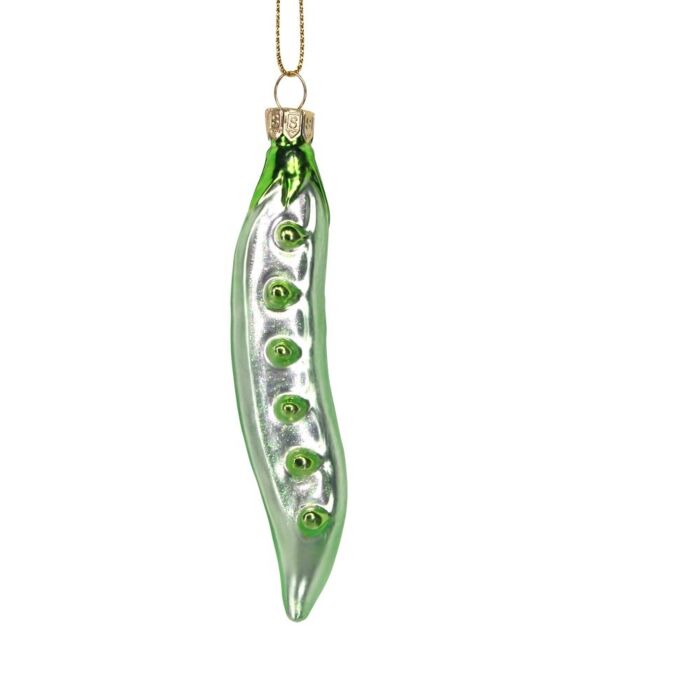 Gisela Graham Glass Pea Pod Decoration
